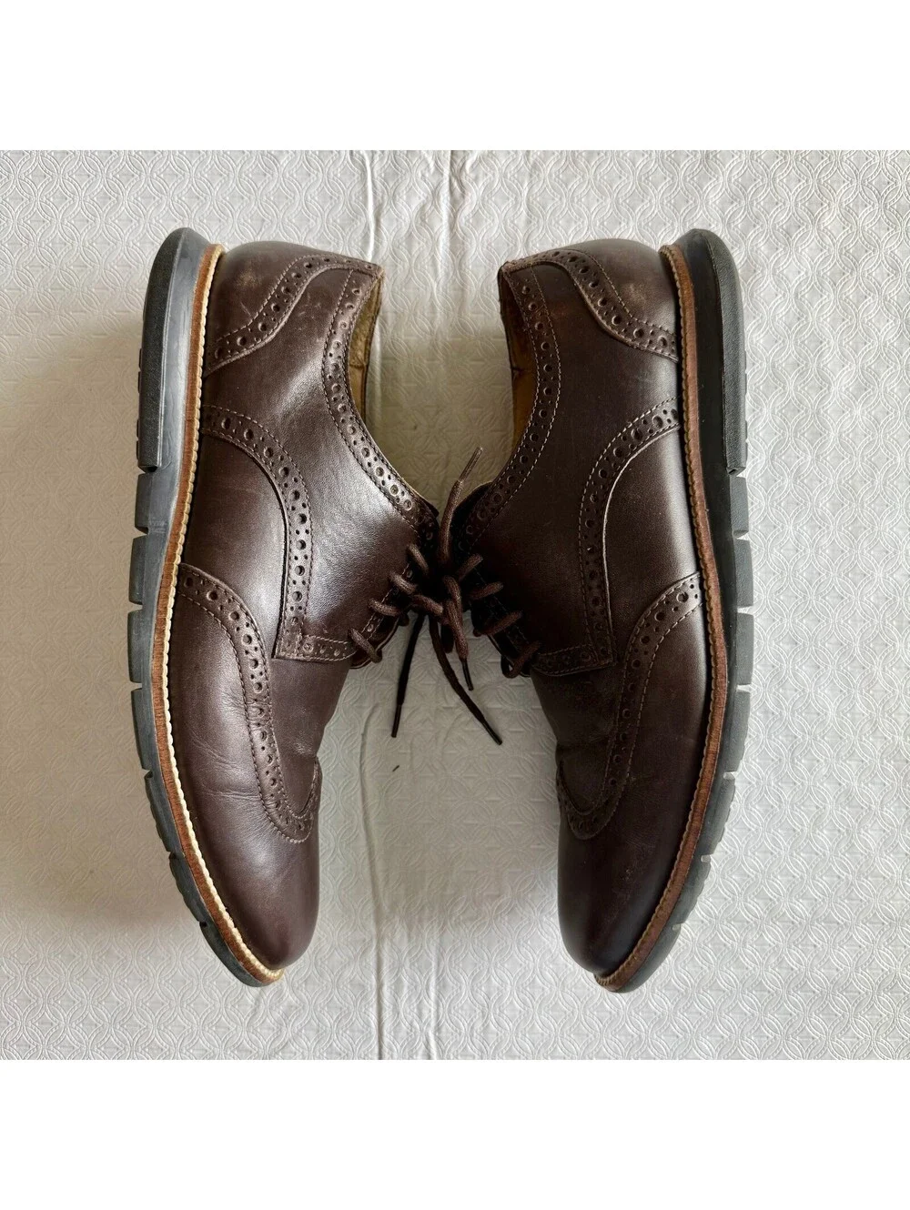 Cole Haan Grand OS Brown Leather Wingtip Dress Shoes Men's Size 9.5M